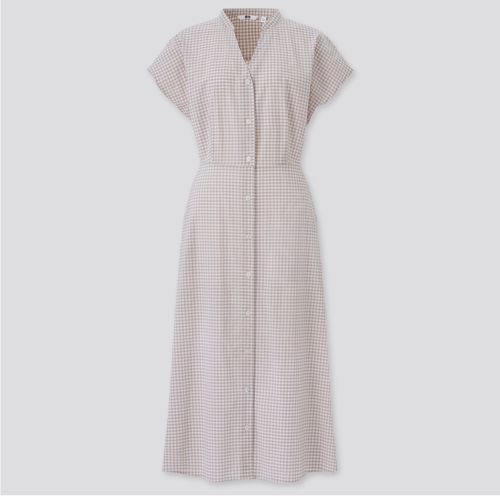 Uniqlo rayon lawn short sleeve flare dress